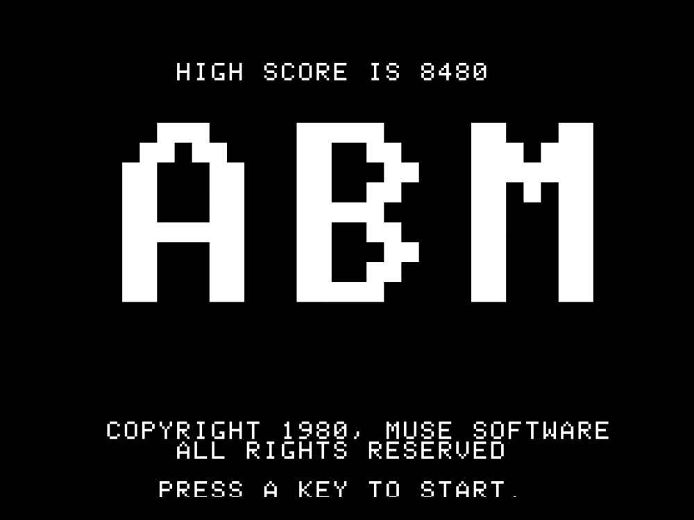 Title Screen of ABM for Apple II